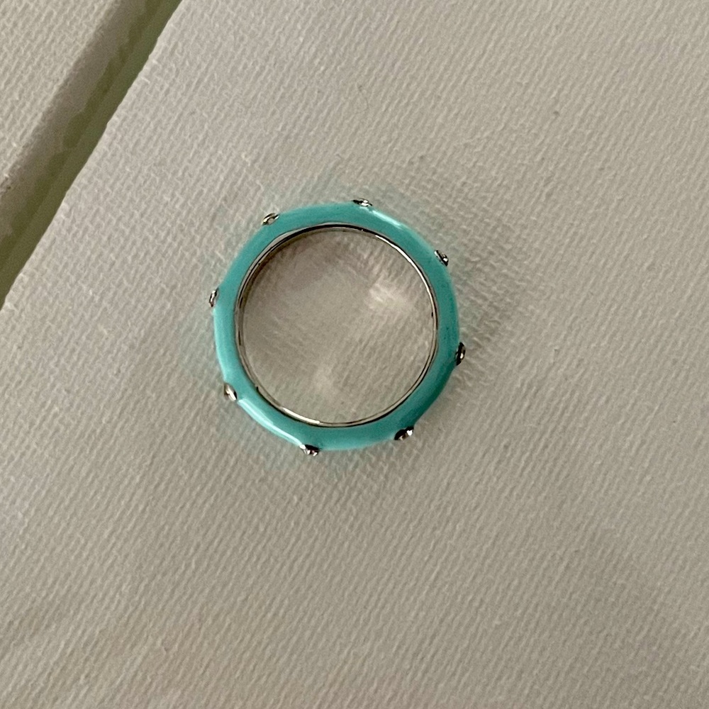 💍 Ring, Size 7 , Color Blue and Sliver, not real